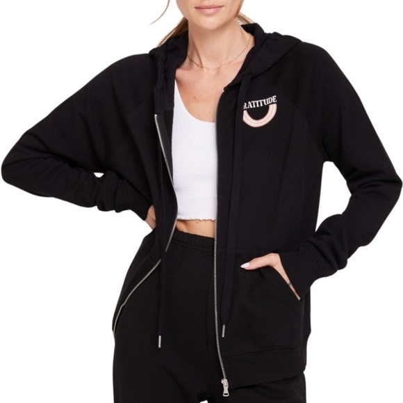 Spiritual Gangster "Gratitude" Raglan Zip- Up Hoodie - Picture 1 of 10